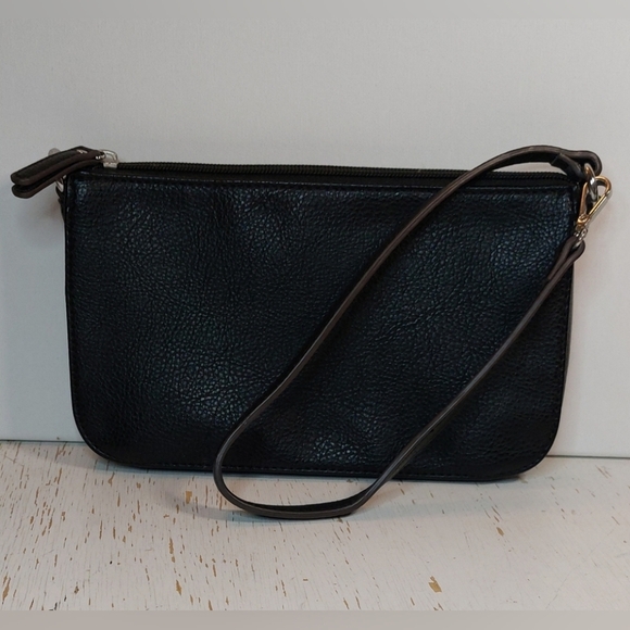 Worthington Woman Mini Purse/Wristlet Vegan Pebbled Leather Wear it Two Ways Bag - Picture 2 of 10